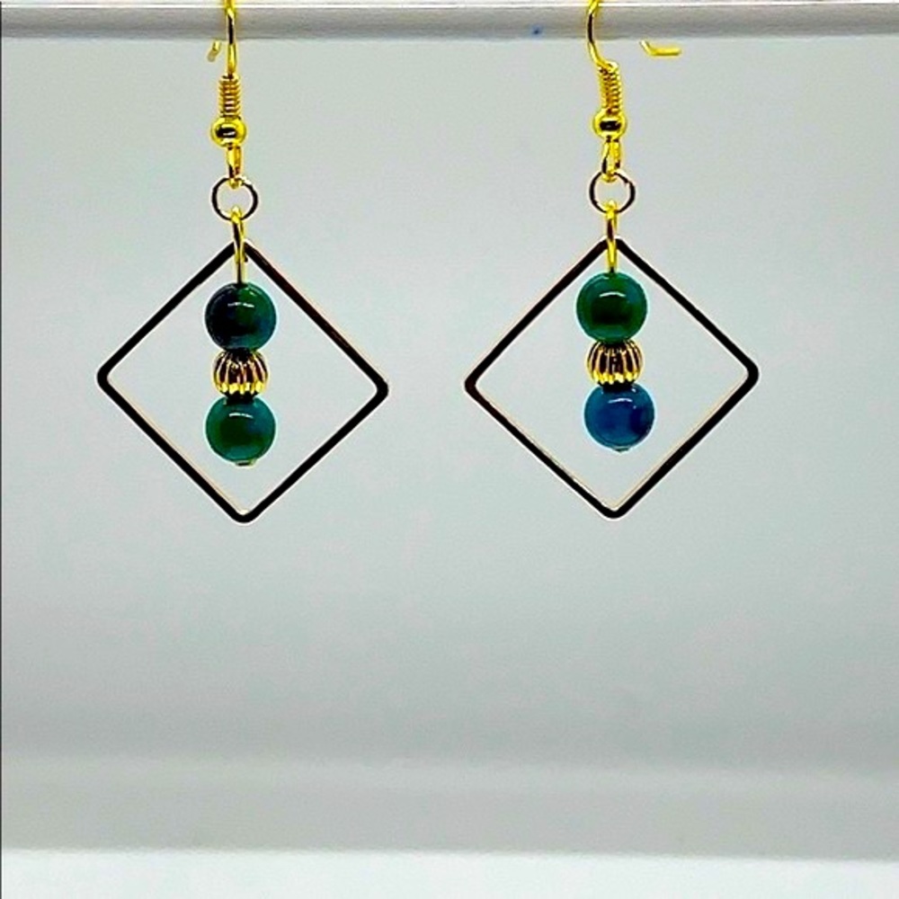 21048 Chrysocolla (green) earrings